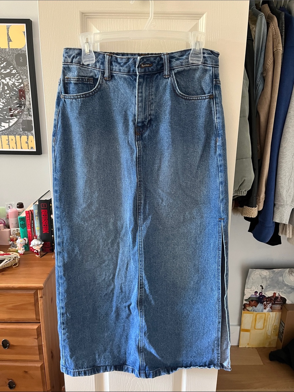 Men's Blue Denim Jeans Skirt - Classic Straight Fit